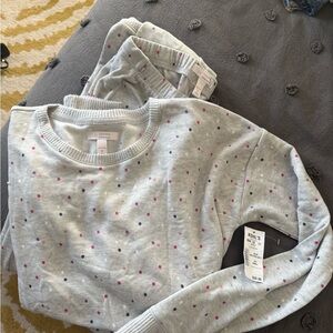 LC Lauren Conrad Light Gray Crewneck Sweater with joggers